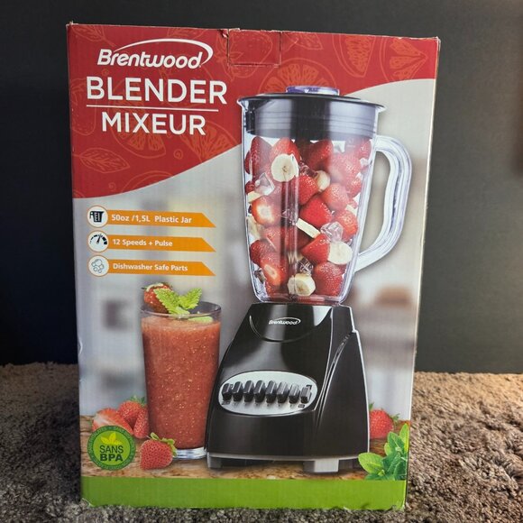NEW Brentwood Blender JB-220B 12-Speed + Pulse, 50 oz. Blender, Black - Picture 1 of 3